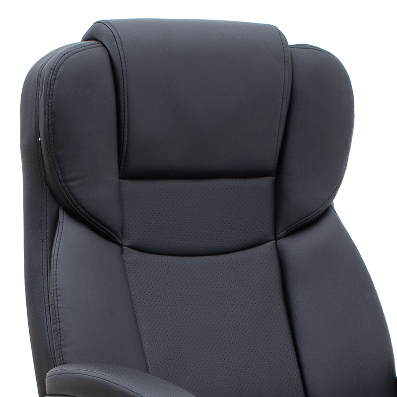 Καρέκλα γραφείου διευθυντική Morgan Megapap από τεχνόδερμα χρώμα μαύρο 67x65x112/122εκ.