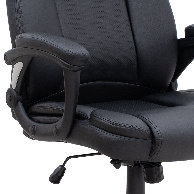 Καρέκλα γραφείου διευθυντική Morgan Megapap από τεχνόδερμα χρώμα μαύρο 67x65x112/122εκ.