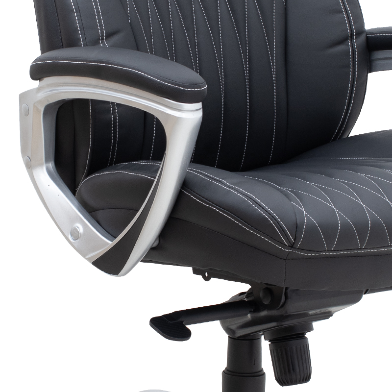 Καρέκλα γραφείου διευθυντική Duke Megapap από τεχνόδερμα χρώμα μαύρο 72x70x120/125εκ.