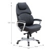 Καρέκλα γραφείου διευθυντική Duke Megapap από τεχνόδερμα χρώμα μαύρο 72x70x120/125εκ.