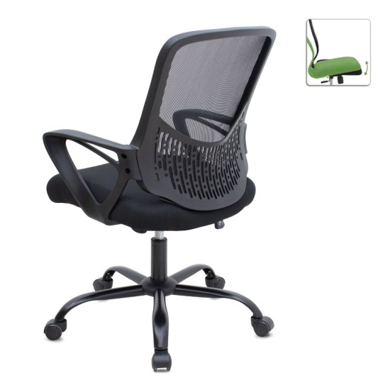 Καρέκλα γραφείου Freda Megapap με ύφασμα Mesh χρώμα μαύρο 65x65x90/100εκ. Καρέκλα γραφείου Freda Megapap με ύφασμα Mesh χρώμα μαύρο 65x65x90/100εκ.