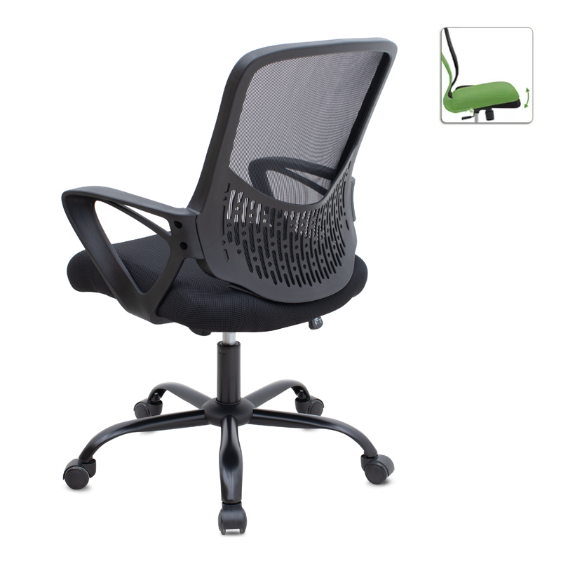 Καρέκλα γραφείου Freda Megapap με ύφασμα Mesh χρώμα μαύρο 65x65x90/100εκ.