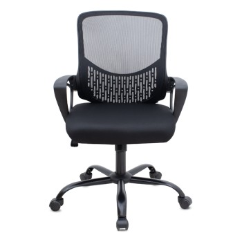 Καρέκλα γραφείου Freda Megapap με ύφασμα Mesh χρώμα μαύρο 65x65x90/100εκ.