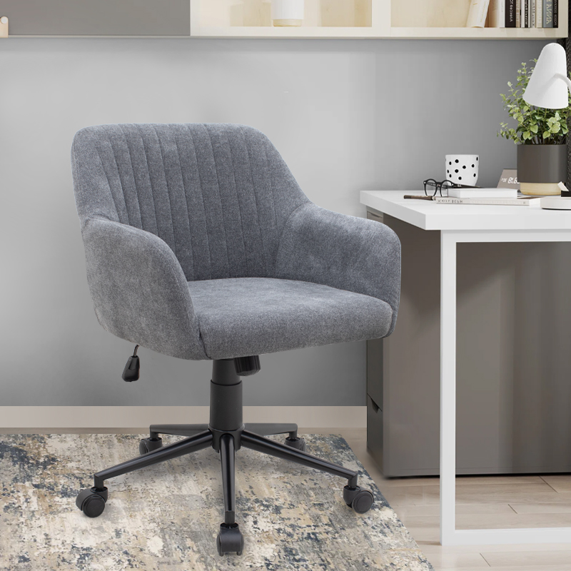 Καρέκλα γραφείου Alice Megapap υφασμάτινη χρώμα γκρι 61x61x80/90εκ.