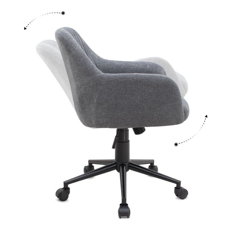 Καρέκλα γραφείου Alice Megapap υφασμάτινη χρώμα γκρι 61x61x80/90εκ.