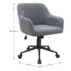 Καρέκλα γραφείου Alice Megapap υφασμάτινη χρώμα γκρι 61x61x80/90εκ.