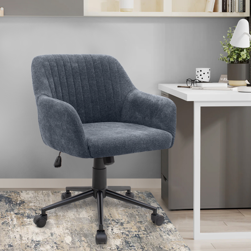 Καρέκλα γραφείου Alice Megapap υφασμάτινη χρώμα ανθρακί 61x61x80/90εκ.