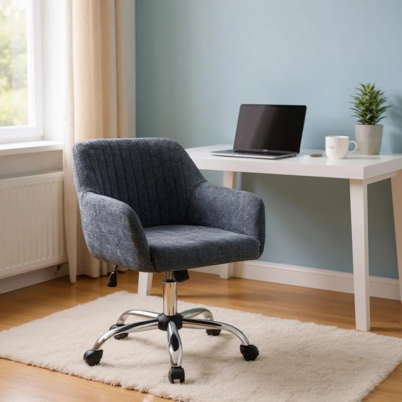 Καρέκλα γραφείου Lana Megapap υφασμάτινη χρώμα ανθρακί 61x61x80/90εκ.