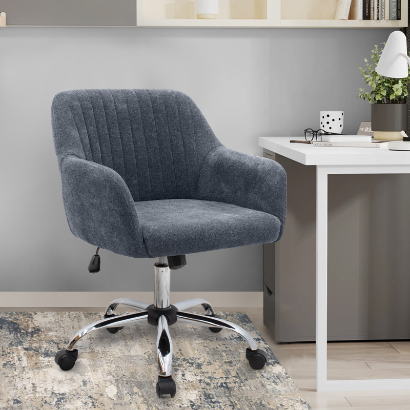 Καρέκλα γραφείου Lana Megapap υφασμάτινη χρώμα ανθρακί 61x61x80/90εκ.