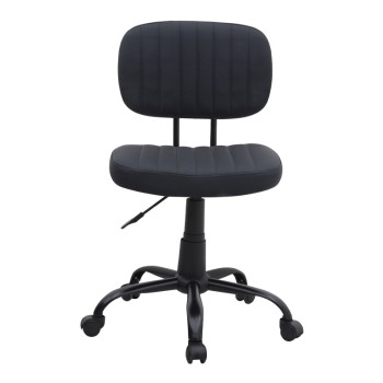 Καρέκλα γραφείου Romano Megapap από τεχνόδερμα χρώμα μαύρο 46x53x79/86εκ.