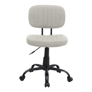 Καρέκλα γραφείου Romano Megapap από τεχνόδερμα χρώμα λευκό 46x53x79/86εκ.