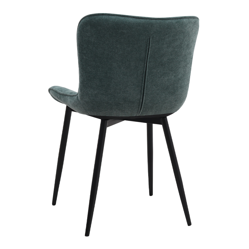 Καρέκλα τραπεζαρίας Chiara Megapap πράσινο ύφασμα - μεταλλικό μαύρο πόδι 48x58x81εκ.