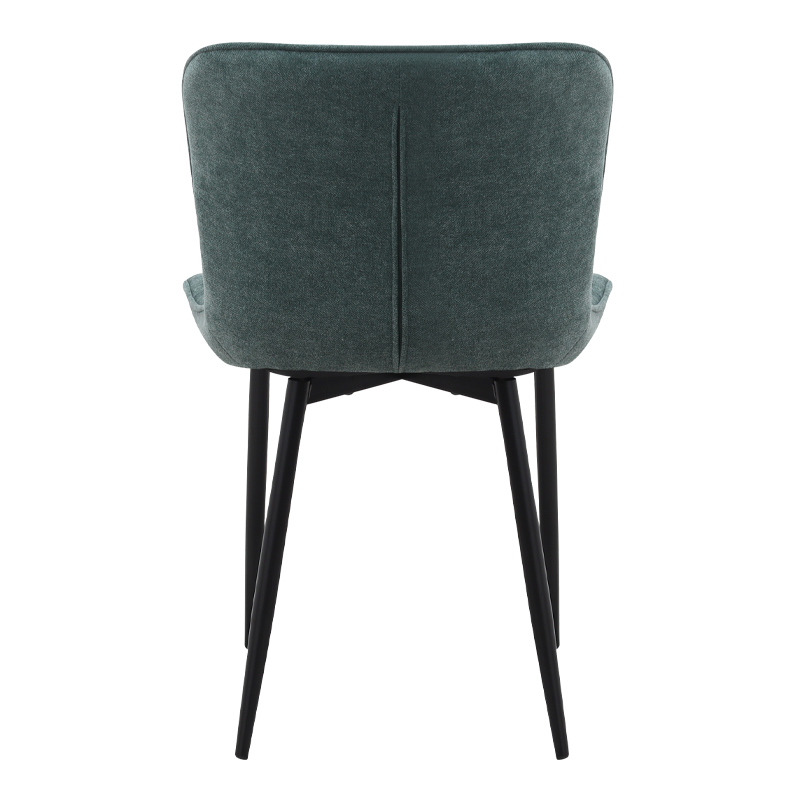 Καρέκλα τραπεζαρίας Chiara Megapap πράσινο ύφασμα - μεταλλικό μαύρο πόδι 48x58x81εκ.