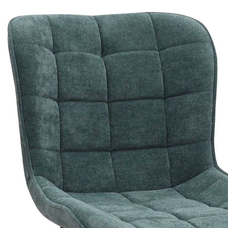 Καρέκλα τραπεζαρίας Chiara Megapap πράσινο ύφασμα - μεταλλικό μαύρο πόδι 48x58x81εκ.