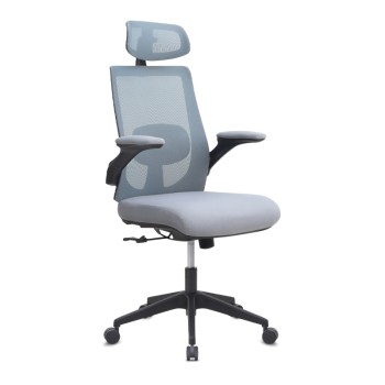 Καρέκλα γραφείου διευθυντική Belora Megapap με ύφασμα Mesh χρώμα γκρι 63,5x62x117/127εκ.