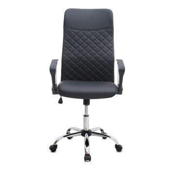 Καρέκλα γραφείου Novaro Megapap από τεχνόδερμα χρώμα μαύρο 61x68x111/121εκ.