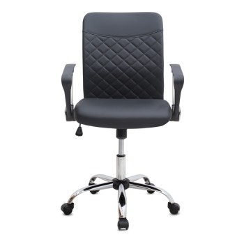 Καρέκλα γραφείου Avelon Megapap από τεχνόδερμα χρώμα μαύρο 60x56x94/103εκ.