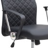 Καρέκλα γραφείου Avelon Megapap από τεχνόδερμα χρώμα μαύρο 60x56x94/103εκ.