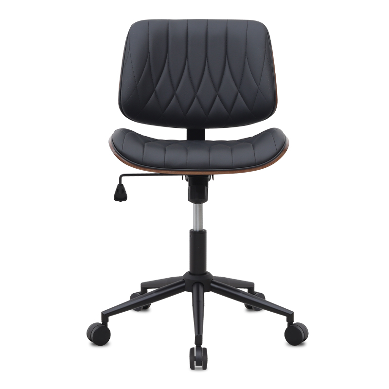 Καρέκλα γραφείου Corina Megapap από τεχνόδερμα χρώμα μαύρο 60x65x82/92εκ.