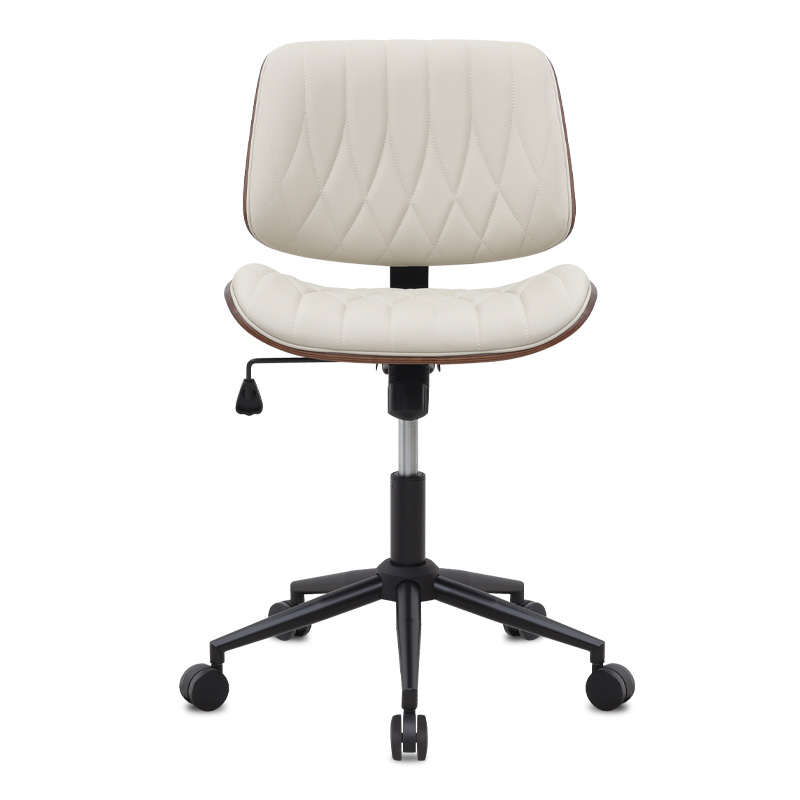 Καρέκλα γραφείου Corina Megapap από τεχνόδερμα χρώμα ανοιχτό μπεζ 60x65x82/92εκ.