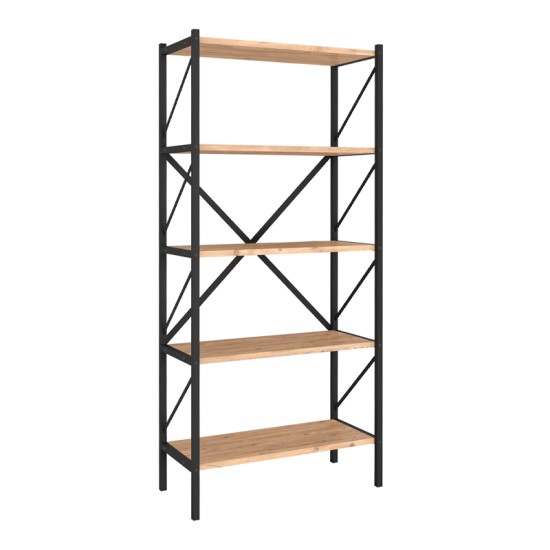 Βιβλιοθήκη Jocasta Megapap μεταλλική - μελαμίνης χρώμα pine oak 66x34x160εκ. Βιβλιοθήκη Jocasta Megapap μεταλλική - μελαμίνης χρώμα pine oak 66x34x160εκ.