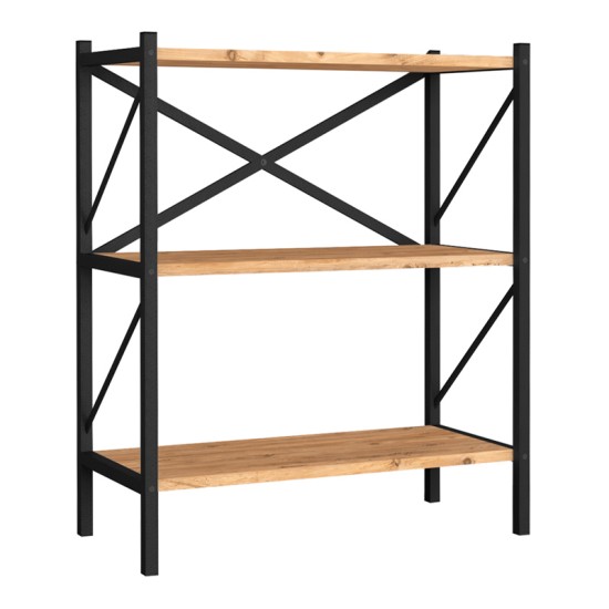 Βιβλιοθήκη Jocasta Megapap μεταλλική - μελαμίνης χρώμα pine oak 66x34x85εκ. Βιβλιοθήκη Jocasta Megapap μεταλλική - μελαμίνης χρώμα pine oak 66x34x85εκ.