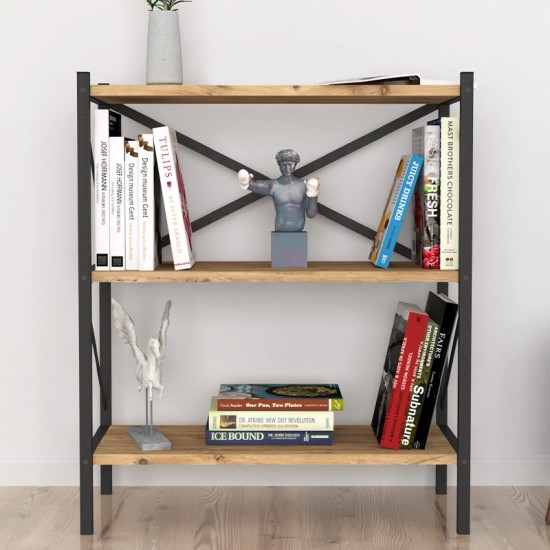 Βιβλιοθήκη Jocasta Megapap μεταλλική - μελαμίνης χρώμα pine oak 66x34x85εκ. Βιβλιοθήκη Jocasta Megapap μεταλλική - μελαμίνης χρώμα pine oak 66x34x85εκ.