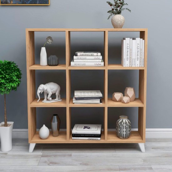Βιβλιοθήκη μελαμίνης Saul Megapap χρώμα pine oak 88,2x20x88,2εκ. Βιβλιοθήκη μελαμίνης Saul Megapap χρώμα pine oak 88,2x20x88,2εκ.