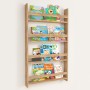 Επιτοίχια βιβλιοθήκη - ραφιέρα Montessori Megapap χρώμα pine oak 74x10x120εκ.