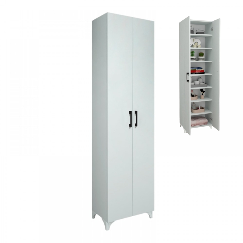 Ντουλάπα - Παπουτσοθήκη Lilly Megapap χρώμα λευκό 49x32x178εκ.