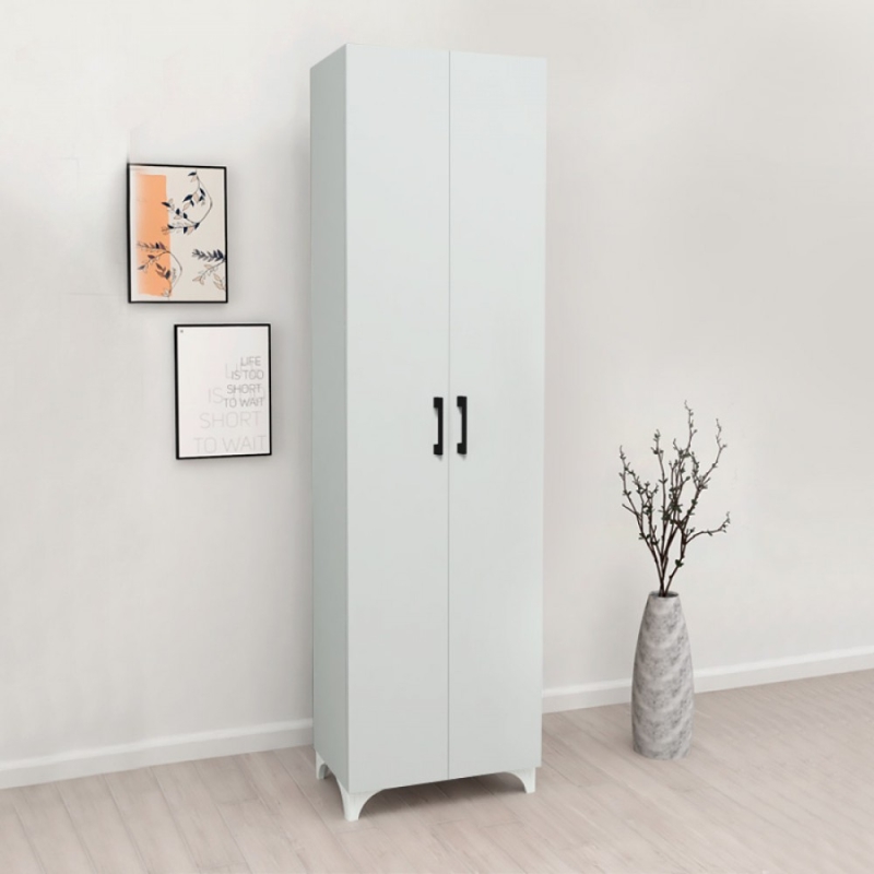 Ντουλάπα - Παπουτσοθήκη Lilly Megapap χρώμα λευκό 49x32x178εκ.