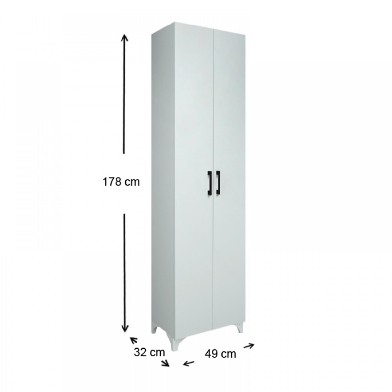 Ντουλάπα - Παπουτσοθήκη Lilly Megapap χρώμα λευκό 49x32x178εκ.