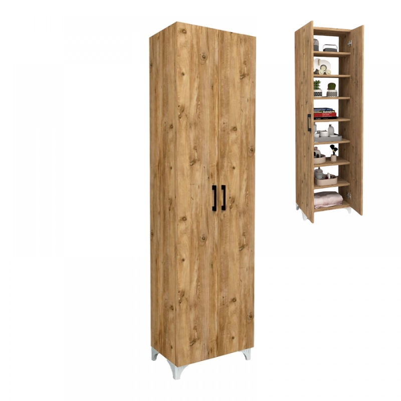 Ντουλάπα - Παπουτσοθήκη Lilly Megapap χρώμα pine oak 49x32x178εκ.