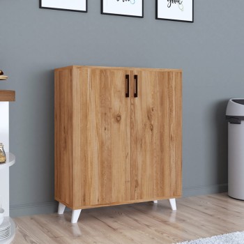 Ντουλάπι κουζίνας/μπάνιου - Παπουτσοθήκη Lilly Megapap χρώμα pine oak 72x32,5x88εκ.