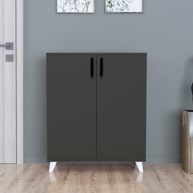 Ντουλάπι κουζίνας/μπάνιου - Παπουτσοθήκη Lilly Megapap χρώμα ανθρακί 72x32,5x88εκ.