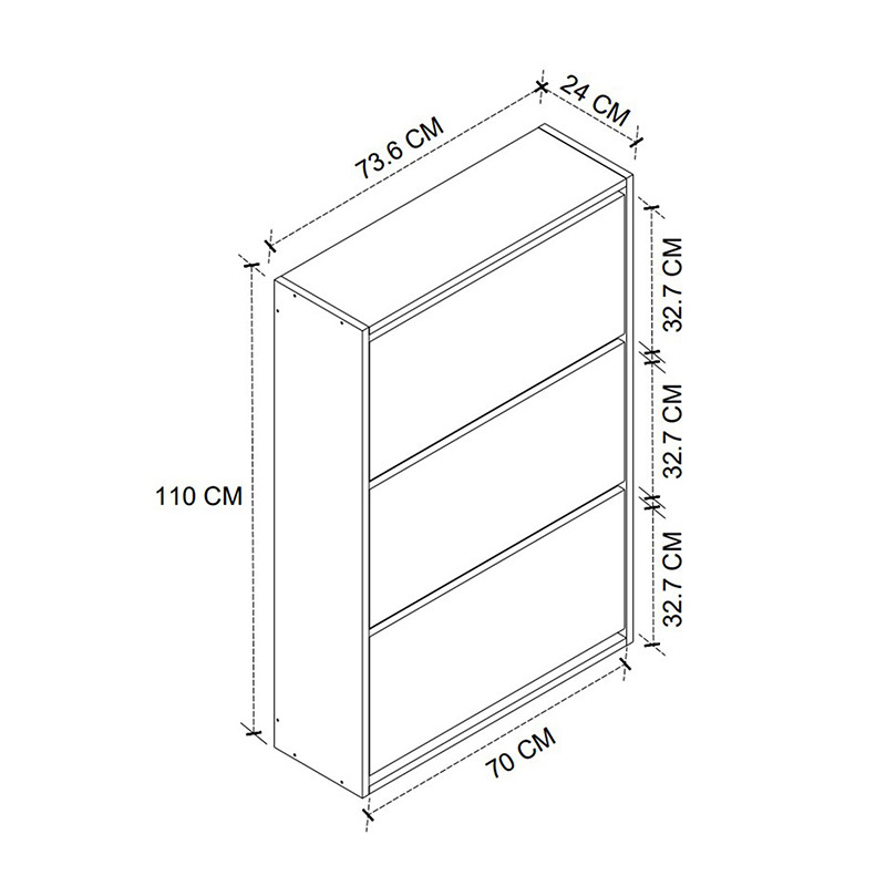 Παπουτσοθήκη Nave Megapap 18 ζευγών χρώμα λευκό 73,6x24x110εκ.