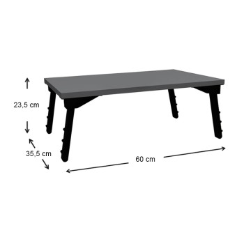 Τραπεζάκι laptop Sidon Megapap χρώμα ανθρακί 60x35,5x23,5εκ.