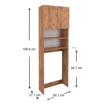 Έπιπλο πλυντηρίου Ramsey Megapap χρώμα pine oak 65x27x190,6εκ.