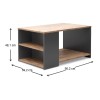 Τραπεζάκι σαλονιού Sylvia Megapap χρώμα pine oak - ανθρακί 90,2x59,2x48,1εκ.