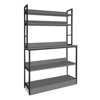 Έπιπλο κουζίνας Foyer Megapap χρώμα μαύρο - ανθρακί 101x36x160,7εκ.