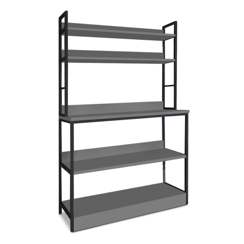 Έπιπλο κουζίνας Foyer Megapap χρώμα μαύρο - ανθρακί 101x36x160,7εκ.