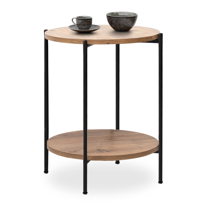 Βοηθητικό τραπεζάκι Argento Megapap χρώμα pine oak 43x43x60εκ.