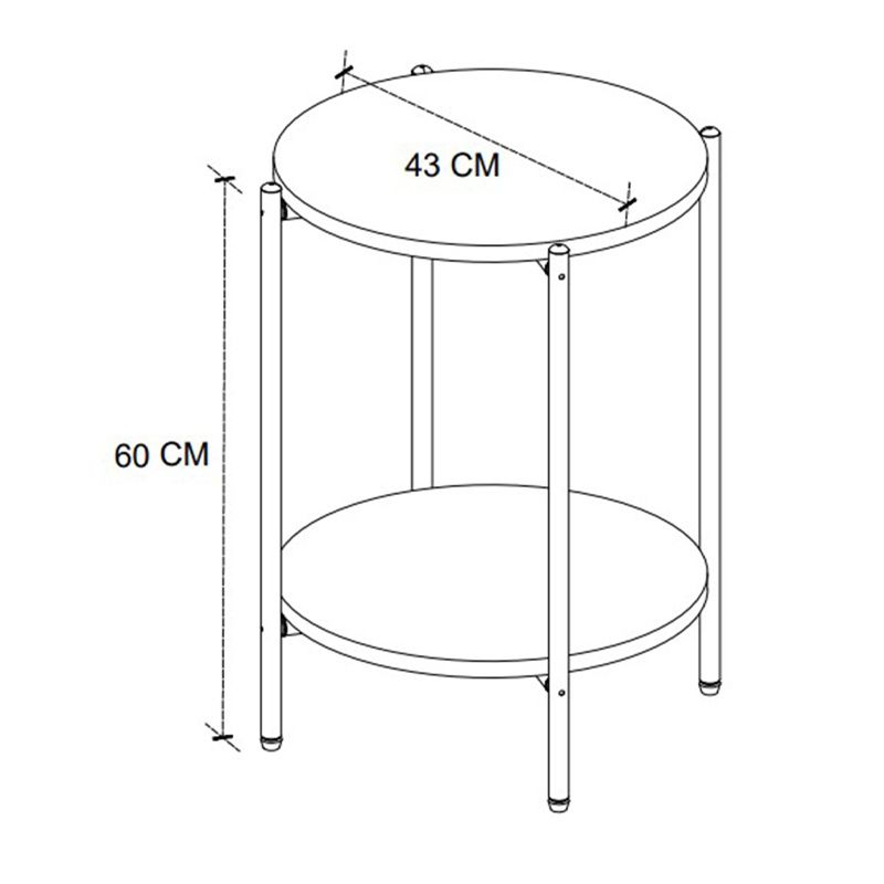 Τραπεζάκι βοηθητικό Argento Megapap χρώμα ανθρακί 43x43x60εκ.