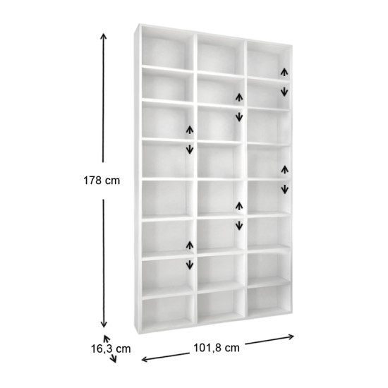 Βιβλιοθήκη μελαμίνης Fyodor Megapap χρώμα λευκό 102x16x178εκ. Βιβλιοθήκη μελαμίνης Fyodor Megapap χρώμα λευκό 102x16x178εκ.