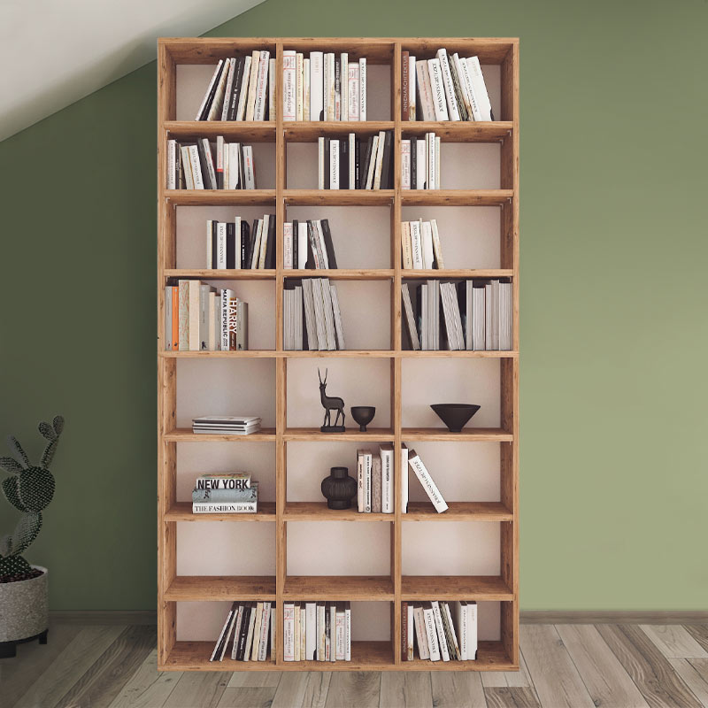 Βιβλιοθήκη Fyodor Megapap χρώμα pine oak 102x16x178εκ.