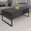 Τραπεζάκι σαλονιού Lawrence Megapap χρώμα ανθρακί 105x60x46εκ.