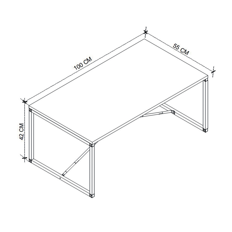 Τραπεζάκι σαλονιού Harte Megapap χρώμα ανθρακί 100x55x42εκ.