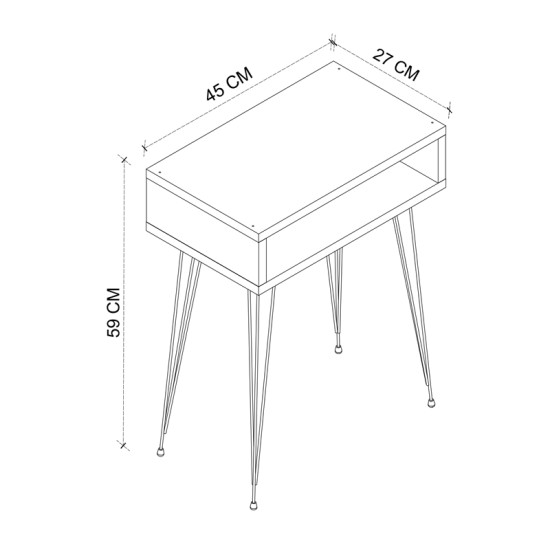 Κομοδίνο μελαμίνης Scott Megapap χρώμα λευκό 40x30x60εκ. Κομοδίνο μελαμίνης Scott Megapap χρώμα λευκό 40x30x60εκ.