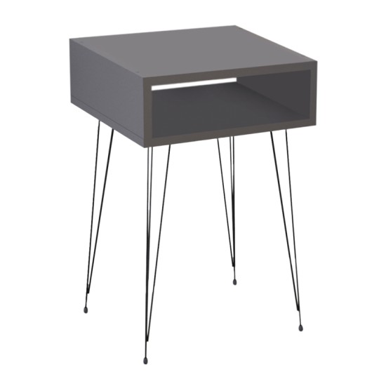 Κομοδίνο μελαμίνης Scott Megapap χρώμα ανθρακί 40x30x60εκ. Κομοδίνο μελαμίνης Scott Megapap χρώμα ανθρακί 40x30x60εκ.