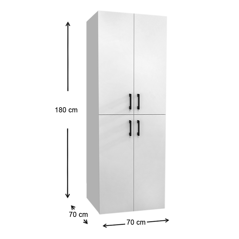 Ντουλάπα μπάνιου - Έπιπλο πλυντηρίου Millay Megapap χρώμα λευκό 70x70x180εκ.